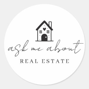 Realtor Fragte mir über echte Anwesen-Werbung Runder Aufkleber