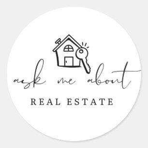 Realtor Fragte mir über echte Anwesen-Werbung Runder Aufkleber