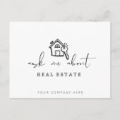 Realtor Fragte mir über echtes Anwesen Postkarte (Vorderseite)
