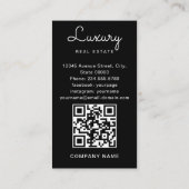 Realtor Full Foto Logo modern minimaler QR qr Code Visitenkarte (Rückseite)