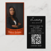 Realtor Full Foto Logo modern minimaler QR qr Code Visitenkarte (Vorne/Hinten)