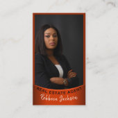 Realtor Full Foto Logo modern minimaler QR qr Code Visitenkarte (Vorderseite)