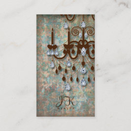 Realtor-Geschäfts-Karten-Vintager Damast-Leuchter Visitenkarte