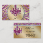 Realtor-Geschäfts-Kartezebra-Glitzer-Leuchter Visitenkarte (Vorne/Hinten)