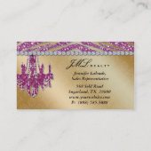 Realtor-Geschäfts-Kartezebra-Glitzer-Leuchter Visitenkarte (Rückseite)