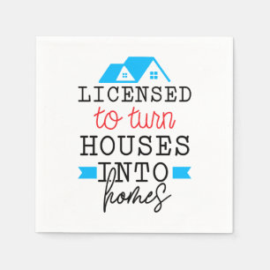 Realtor Gift   Genehmigung zur Umwandlung von Häus Serviette