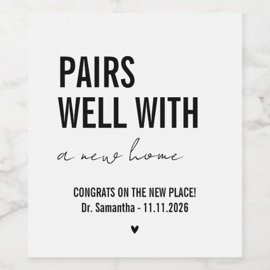 Realtor Gift to Clients New Home Gifts Weinetikett (Einzelnes Label)