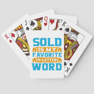 Realtor Gift | VERKAUFT ist mein liebstes 4-Buchst Spielkarten