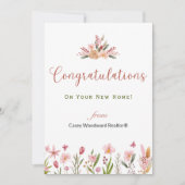 Realtor Glückwunsch Personalisierte Blume Karte (Vorderseite)