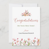 Realtor Glückwunsch Personalisierte Blume Mitteilungskarte (Vorderseite)