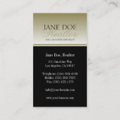 Realtor-Goldskript verblassen wirklicher Visitenkarte (Rückseite)