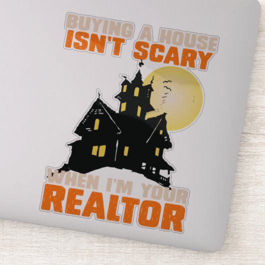Realtor Halloween Real Anwesen Agent & Broker Funn Aufkleber (Detail)