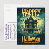 Realtor Halloween Spuk Hauswerbung Feiertagspostkarte (Vorne/Hinten)