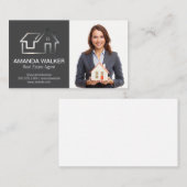 Realtor Holding House | Logo für Wohnungen Visitenkarte (Vorne/Hinten)