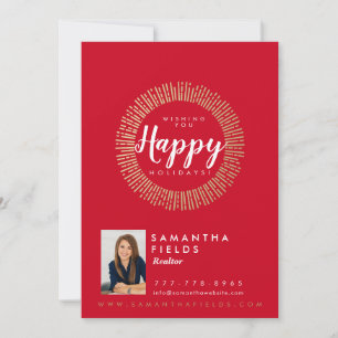 Realtor Holidays Weihnachten Postcard Modern Minim