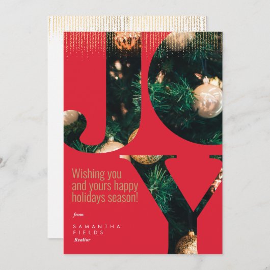 Realtor Holidays Weihnachten Postcard Modern Minim (Vorne/Hinten)