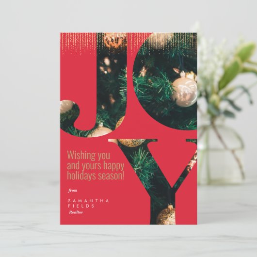 Realtor Holidays Weihnachten Postcard Modern Minim (Stehend Vorderseite)