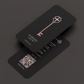 Realtor Hypothekenmakler Eleganter Black Rosegold Visitenkarte