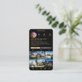 Realtor IG Elegante Black Modern Anwesen Agent Visitenkarte (Stehend Vorderseite)