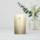 Realtor Imitats Gold Key Elegante Moderne Monogram Visitenkarte (Stehend Vorderseite)