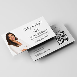 Realtor Immobilienmakler Marketing QR Code Clean Visitenkarte