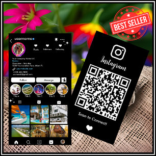 Realtor Instagram Real Anwesen Agent Black QR Code Visitenkarte