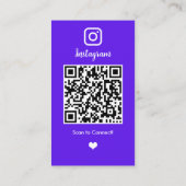 Realtor Instagram Real Anwesen Agent Violet QR Cod Visitenkarte (Rückseite)