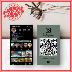 Realtor Instagram Salbeigrün QR Visitenkarte