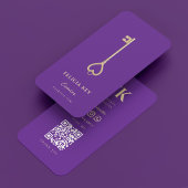 Realtor Key Real Anwesen Hypothek Royal Lila Visitenkarte