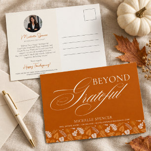 Realtor-Kunden-Thanksgiving   Elegante Foto  Feiertagspostkarte