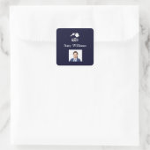 Realtor-Logo und Foto Square Quadratischer Aufkleber (Tasche)