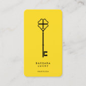 Realtor Lucky Clover Key Yellow Classic Moderne Visitenkarte (Vorderseite)