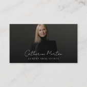 Realtor Luxury Black and White Real Anwesen Visitenkarte (Vorderseite)