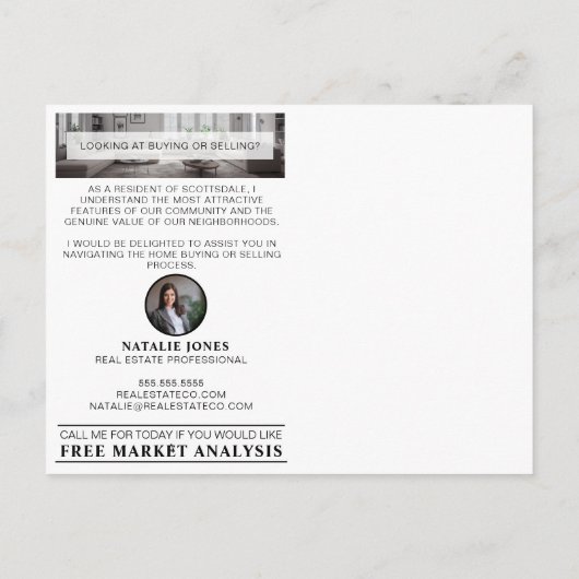 Realtor Mailer Real Anwesen Marketing Logo Farm Postkarte (Rückseite)