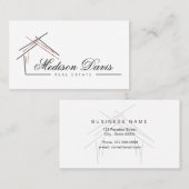 Realtor-Marke mit Haus in Rose Gold Visitenkarte (Vorne/Hinten)