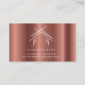 Realtor-Marke mit Haus in Rose Gold Visitenkarte (Rückseite)
