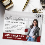 Realtor Marketing Logo Real Anwesen Farm Mailer Postkarte<br><div class="desc">Mit dieser professionell gestalteten Postkarte für Zulieferer stärken Sie Ihr echtes Anwesen-Marketing und präsentieren Ihre Dienstleistungen potenziellen Zuhause-Händlern. Diese individuell gestaltbare Postkarte ermöglicht es Ihnen, Ihr Logo und Ihr Foto hochzuladen und eine persönliche und polierte Touch zu schaffen, die Vertrauen und Glaubwürdigkeit in Ihrer Community schafft. Egal ob Sie sich...</div>