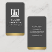 Realtor Metallic Trim | Eigenschaftensymbol Visitenkarte (Vorne/Hinten)