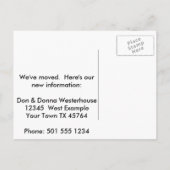 Realtor mit Sinn für den Spaß Änderung der Adresse Ankündigungspostkarte (Rückseite)