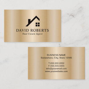 Realtor Modern Gold House Logo Real Anwesen Visitenkarte