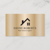 Realtor Modern Gold House Logo Real Anwesen Visitenkarte (Vorderseite)