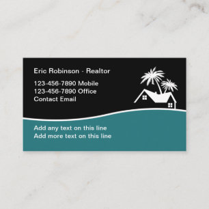 Realtor Moderne Tropische Theme Visitenkarten Visitenkarte