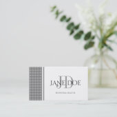 Realtor Monogram Silver Dot Design/White Paper Visitenkarte (Stehend Vorderseite)