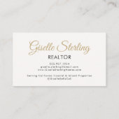 Realtor Neutral Gold Photo Monogram QR Code Visitenkarte (Rückseite)