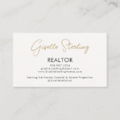 Realtor Neutrales Beige QR-Code-Foto Visitenkarte (Rückseite)