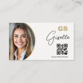 Realtor Neutrales Beige QR-Code-Foto Visitenkarte (Vorderseite)
