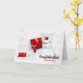 Realtor New Home Congratulations in Modern Red Karte (Gelbe Blume)