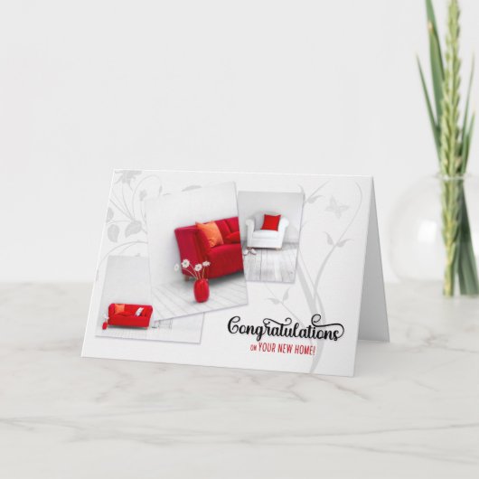 Realtor New Home Congratulations in Modern Red Karte (Vorderseite)