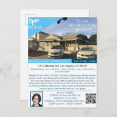 Realtor Open House Announcement Card Ankündigungspostkarte (Vorne/Hinten)