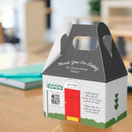 Realtor Open House Red Door White House Gefälligke Geschenkschachtel